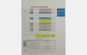 Programme d'Entrainements  2026
